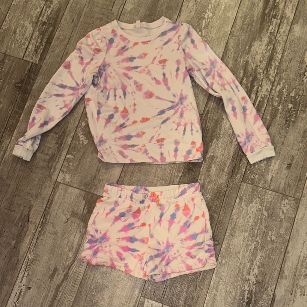 Kids Tie-Dye Matching Set - Pink And Purple